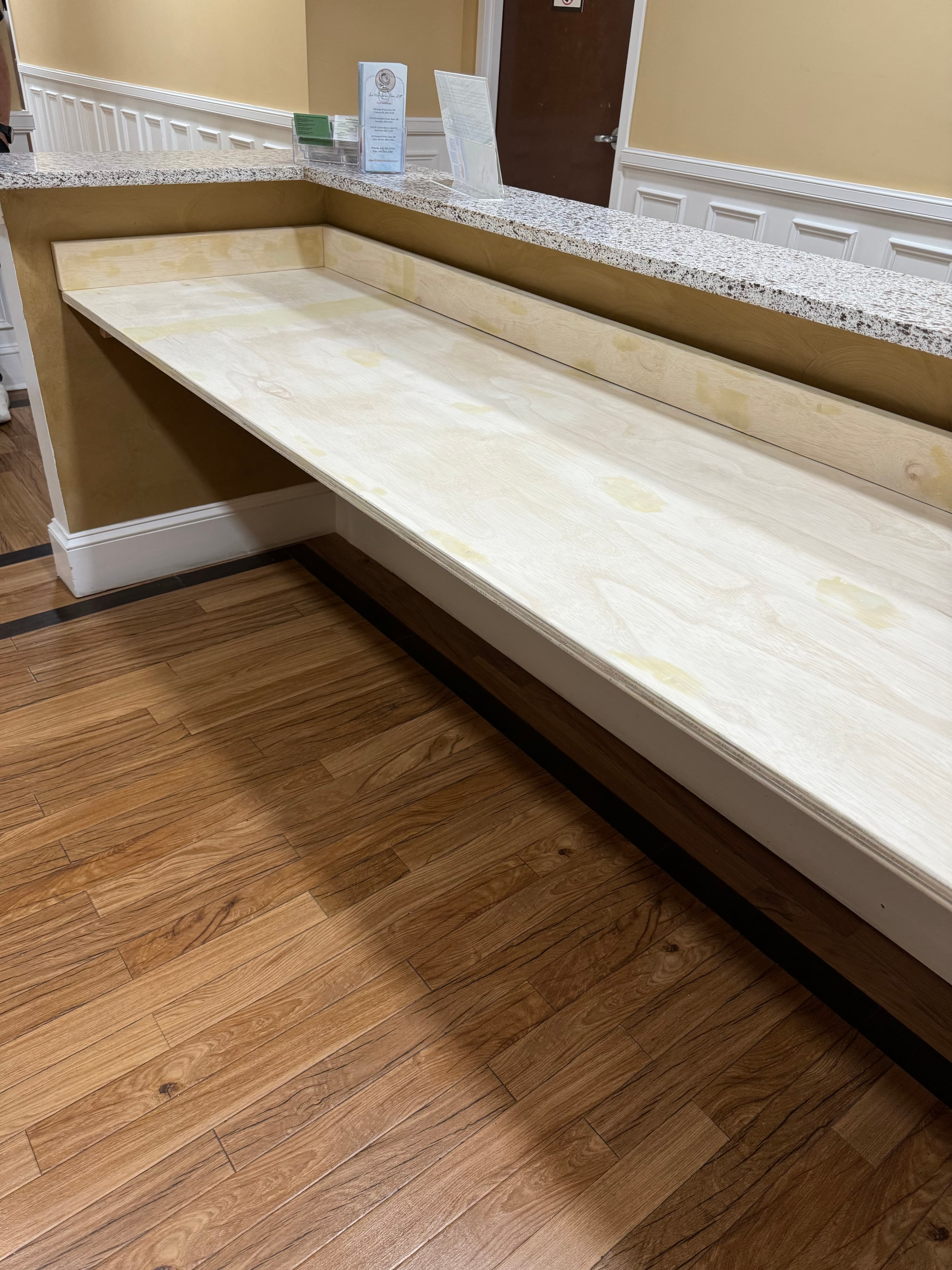 Commercial bench seating restoration completed in DC by Atlantic Construction