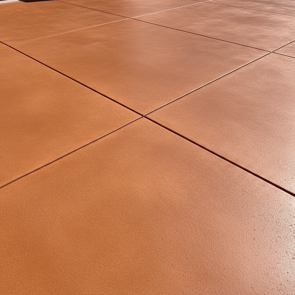 Colored decorative concrete driveway in Maryland by Atlantic Construction